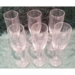6 Luminarc 5.5 oz Flute Glasses Clear
